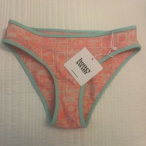 NWT Honey Swim Coral & Mint Bikini Bottoms!